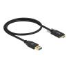 Delock - USB-Kabel - USB-C (M) zu USB-C (M) - USB 3.2 Gen 1 - 3 A - 50 cm - Daumenschrauben - Schwarz