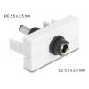 Delock - Easy 45 - Einrastmodul - DC 5,5 x 2,5 mm (weiblich) - einfach - weiß