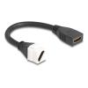 Delock - HDMI-Kabel - HDMI weiblich zu HDMI weiblich Keystone - 20 cm - Schwarz - 8K60Hz (7680 x 4320) Unterstützung