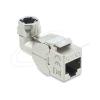 Delock - Modulare Eingabe - werkzeuglos, 90° Winkel, für Kabeldurchmesser von 6,0 - 8,5 mm - CAT 6a - abgeschirmt - RJ-45, LSA