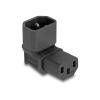 Delock - Netzteil - power IEC 60320 C13 zu IEC 60320 C14 - 250 V - 10 A - 90° Stecker - Schwarz
