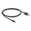 Delock - USB-Kabel - Micro-USB Typ B (M) umkehrbar zu USB (W) umkehrbar - USB 2.0 - 1 m - einfache USB - Schwarz