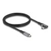 Delock - USB-Kabel - USB-C (M) gerade zu USB-C (M) links / rechts abgewinkelt - USB 3.2 / Thunderbolt 3 - 48 V - 5 A - 1 m - erweiterter Leistungsbereich (EPR), USB Power Delivery (240W), bis zu 40 Gbps Datenübertragungsrate, Unterstützung für Power De