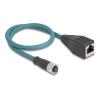 Delock - Netzwerkkabel - 8-polig M12 (W) zu RJ-45 (W) - 50 cm - 6.2 mm - CAT 6a - IP67 - Schwarz