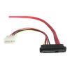 StarTech.com SAS auf SATA Slimline Kabel - SAS SATA SFF-8482 mit IDE Stromkabel - 1 x SATA (7pin) 1 x SFF-8482 (29pin) 1 x LP4 (Stecker) - SATA- / SAS-Kabel - interne Stromversorgung, 4-polig, interne SAS, 29-polig (SFF-8482) zu SATA (R) - 46 cm - Ro