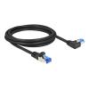 Delock RJ45 Netzwerkkabel Cat.6A S / FTP gerade / links gewinkelt 2 m schwarz