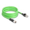 Delock - Netzwerkkabel - 8-polig M12 (M) zu RJ-45 (M) - 5 m - 6.8 mm - SF / UTP - ohne Haken, X-kodiert - grün