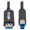 Tripp Lite USB 3.2 Gen 1 Plenum-Rated Fiber Active Optical Cable (AOC) - A / B M / M, Black, 20 m - USB-Kabel - USB Typ A (M) zu USB Type B (M) - USB 3.2 Gen 1 - 20 m - Plenum, Active Optical Cable (AOC) - Schwarz
