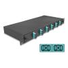 Delock - Glasfaserkabelkiste - OM3, montiert - Vorderseite - Rack montierbar - SC Duplex X 6 - Schwarz - 1U - 48.3 cm (19")