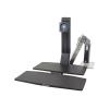 Ergotron WorkFit-A Single LD Workstation With Worksurface - Stehender Tischwandler - Polished Aluminum, Schwarz