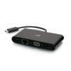 C2G USB C to HDMI, VGA, USB A, Ethernet Adapter - 4K 30Hz - Black - Dockingstation - USB-C / Thunderbolt 3 - VGA, HDMI - 1GbE