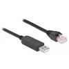 Delock Serielles Anschlusskabel mit FTDI Chipsatz, USB 2.0 Typ-A Stecker zu RS-232 RJ45 Stecker 2 m schwarz