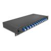 Delock - Glasfaserkabelkiste - OS2, komplett montiert - Vorderseite - Rack montierbar - LC Duplex x12 - Schwarz - 1U - 48.3 cm (19")