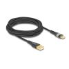 Delock - USB-Kabel - USB (M) zu USB-C (M) - USB 2.0 - 20 V - 3 A - 3 m - Schnellladung - Schwarz, durchsichtig