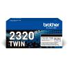 Brother TN2320 TWIN - 2er-Pack - Hohe Ergiebigkeit - Schwarz - original - Tonerpatrone - für Brother DCP-L2500, L2520, L2560, HL-L2300, L2340, L2360, L2365, MFC-L2700, L2720, L2740