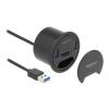 Delock 2 Port Tisch-Hub 2 x SuperSpeed USB Typ-A und Card Reader für SD und Micro