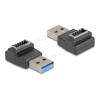 Delock - USB-Adapter - USB Typ A (M) zu 20-poliger USB Typ E (W) Taste A, geneigt - 5 V - 3 A - bis zu 10 Gbps Datentransferrate - Schwarz