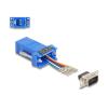 Delock - Serieller Adapter - DB-9 (M) schraubbar zu RJ-12 (6-polig) (W) - individuell zuweisbare serielle Schnittstelle - Blau