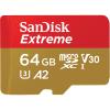 SanDisk Extreme - Flash-Speicherkarte (microSDXC-an-SD-Adapter inbegriffen) - 64 GB - A2 / Video Class V30 / UHS-I U3 / Class10 - microSDXC UHS-I