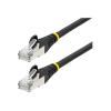 StarTech.com 2 m CAT6a Kabel, LSZH, 10 Gbit SFTP Netzwerk / Ethernet Kabel - Patch-Kabel - RJ-45 (M) zu RJ-45 (M) - 2 m - S / FTP - CAT 6a - IEEE 802.3bt - halogenfrei, geformt, ohne Haken, verseilt - Schwarz