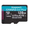 Kingston Canvas Go! Plus - Flash-Speicherkarte - 128 GB - A2 / Video Class V30 / UHS-I U3 / Class10 - microSDXC UHS-I