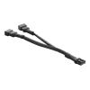 Delock - Netzsplitter für Lüfter - 4-polig PWM (W) zu 4-polig PWM (M) - 24 V - 3 A - 13.5 cm - Y-förmig, geflochten - Schwarz
