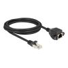Delock - Netzwerkverlängerungskabel - RJ-50 (M) zu RJ-50 (W) mit Muttern - 1 m - S / FTP - ohne Haken - Schwarz