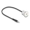 Delock - Audioverlängerungskabel - mini-phone stereo 3.5 mm weiblich Paneel montierbar zu mini-phone stereo 3.5 mm männlich - 30 cm - Schwarz, Silber - M22 Gewinde