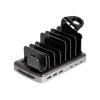 Delock - Ladestation + AC-Netzteil - 112 watt - 6 A - PD - 6 Ausgabeanschlussstellen (3 x USB Typ A, 3 x USB-C) - Schwarz, Grau