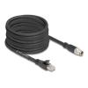 Delock M12 Kabel X-kodiert 8 Pin Stecker zu RJ45 Stecker Cat.5e S / FTP flexibel 10 m schwarz