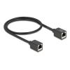 Delock - Netzwerkkabel - RJ-45 (W) zu RJ-45 (W) - 50 cm - 6 mm - S / FTP - CAT 6a - halogenfrei - Schwarz