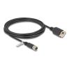 Delock - Netzwerkkabel - 8-polig M12 (W) zu RJ-45 (W) schraubbar - 3 m - 6.8 mm - S / FTP - CAT 6a - X-kodiert - Schwarz
