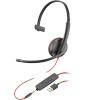 Poly Blackwire 3215 - Blackwire 3200 Series - Headset - On-Ear - kabelgebunden - 3,5 mm Stecker, USB-A - Schwarz - Skype-zertifiziert, Avaya Certified, Cisco Jabber Certified