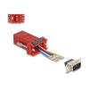 Delock Assembly Kit - Serieller Adapter - DB-9 (M) schraubbar zu RJ-12 (6-polig) (W) - einzeln zuweisbare serielle Schnittstelle - Rot
