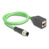 Delock - Netzwerkkabel - M12 (4-polig) (M) zu RJ-45 (W) - 50 cm - 6.5 mm - SF / UTP - D-kodiert - grün