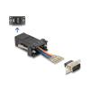 Delock Assembly Kit - Serieller Adapter - DB-9 (M) schraubbar zu RJ-12 (6-polig) (W) - einzeln zuweisbare serielle Schnittstelle - Schwarz