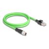 Delock M12 Kabel X-kodiert 8 Pin Stecker zu RJ45 Stecker PUR (TPU) 1 m