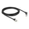 Delock - Netzwerkkabel - RJ-45 (M) nach oben angewinkelt zu RJ-45 (M) gerade - 3 m - 4.5 mm - S / FTP - CAT 6a - geschirmt, halogenfrei - Schwarz (Packung mit 100)