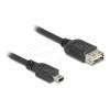 Delock - USB-Kabel - mini-USB Typ B (M) zu USB (W) umkehrbar - USB 2.0 - 2 m - einfache USB - Schwarz