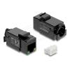 Delock - Keystone Jack - with PoE LED - CAT 6a - UTP - RJ-45 - Schwarz