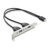 Delock - USB-Konsole - 20-poliger USB Typ E (M) zu USB (W) - 35.5 cm - up to 5 Gbps data transfer rate - Schwarz