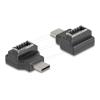 Delock - USB-Adapter - USB-C (M) zu 20-poliger USB Typ E (W) Taste A, geneigt - 20 V - 3 A - bis zu 10 Gbps Datentransferrate - Schwarz