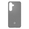 Spigen Enzo GP-FPS931PGA - Hintere Abdeckung für Mobiltelefon - Aramid-Magnet - Aramidfaser, Thermoplastisches Polyurethan (TPU), Kohlefinish, eloxiertes Aluminium - Black Silver - für Galaxy S25