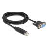 Delock - Kabel USB / seriell - USB (M) zu DB-9 (W) schraubbar - 1.8 m - unterstützt RS-232 serielle Schnittstelle - Schwarz