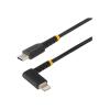 Startech 1 m USB-C auf Lightning Kabel mit Winkelstecker, Ladekabel - Lightning-Kabel - USB-C männlich zu Lightning männlich - 1 m - Schwarz