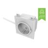 VISION Techconnect Modulare AV-Frontplatte  EU-Netzsteckermodul  geerdete SCHUKO-Netzsteckdose  belegt 3 Modulplätze  850 mm schwarzes Netzkabel, vorkonfektionierter 90-Grad-Stecker  optimiert für die Tisch-Frontplatte TC3 SURRTB  Kunststoff  Weiß