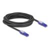Delock - Netzwerkkabel - RJ-45 (M) gewinkelt zu RJ-45 (M) gewinkelt - 5 m - 6 mm - UTP - CAT 6 - halogenfrei, ohne Haken - Schwarz