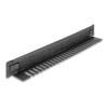 Delock - Kabelabdeckung mit Bürsten - mit Kabelhalter, werkzeugfrei - Rack montierbar - Schwarz - 1U - 48.3 cm (19")