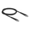 Delock - USB-Kabel - USB-C (M) zu USB-C (M) - USB 2.0 - 20 V - 3 A - 1 m - USB Power Delivery (60W), erweiterter Biege-Schutz - Schwarz