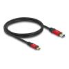 Delock - USB-Kabel - USB Typ A (M) zu USB-C (M) - 1 m - bis zu 10 Gbps Datentransferrate, vergoldete Kontakte - Schwarz / Rot